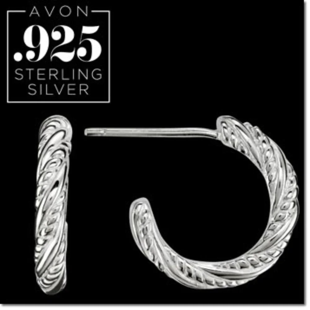 Sterling Silver Twisted Hoop Earrings